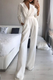 Lutaotie Fashion Elegant Turndown Collar Straight Jumpsuits(3 Colors)