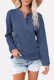 lutaotie Solid Buckle O Neck Tops