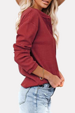 lutaotie Solid Buckle O Neck Tops