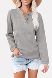 lutaotie Solid Buckle O Neck Tops