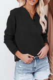 lutaotie Solid Buckle O Neck Tops