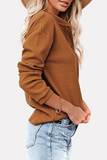 lutaotie Solid Buckle O Neck Tops