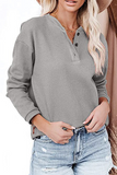 lutaotie Solid Buckle O Neck Tops