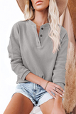 lutaotie Solid Buckle O Neck Tops