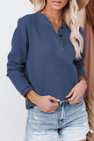 lutaotie Solid Buckle O Neck Tops