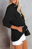 lutaotie Casual Solid Pocket Buckle Turndown Collar Outerwear