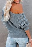 Lutaotie Casual Solid Split Joint Off the Shoulder Tops