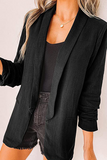 lutaotie Casual Elegant Solid Patchwork Pocket Turndown Collar Outerwear