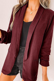 lutaotie Casual Elegant Solid Patchwork Pocket Turndown Collar Outerwear