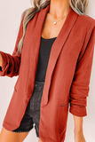 lutaotie Casual Elegant Solid Patchwork Pocket Turndown Collar Outerwear