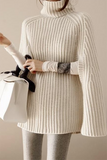 Lutaotie Casual Street Solid Patchwork Turtleneck Tops Sweater (Without Belt)(4 Colors)