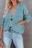 Lutaotie Casual Solid Pocket Buttons V Neck Tops