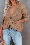 Lutaotie Casual Solid Pocket Buttons V Neck Tops