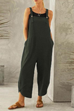 Lutaotie Casual Solid Buttons Capris Loose Jumpsuits(8 colors)