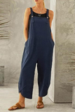 Lutaotie Casual Solid Buttons Capris Loose Jumpsuits(8 colors)