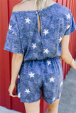 Lutaotie Casual Street The stars Pocket Frenulum O Neck Rompers