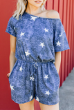 Lutaotie Casual Street The stars Pocket Frenulum O Neck Rompers