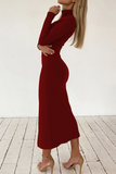 Lutaotie Fashion Casual Slit Turtleneck Long Sleeve Two Pieces(4 Colors)