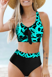 Lutaotie Sexy Party Print Split Joint Swimwears