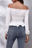 Lutaotie Casual Solid Split Joint Off the Shoulder Tops