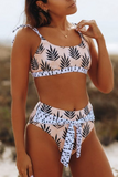 Lutaotie Casual Print Split Joint Swimwears