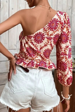 Lutaotie Vacation Print Flounce Tops(4 colors)