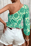 Lutaotie Vacation Print Flounce Tops(4 colors)