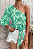 Lutaotie Vacation Print Flounce Tops(4 colors)