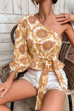 Lutaotie Vacation Print Flounce Tops(4 colors)