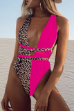 Lutaotie Vacation Leopard Patchwork Swimwears