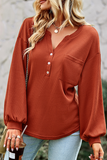 Lutaotie Casual Solid Buckle O Neck Tops