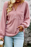 Lutaotie Casual Solid Buckle O Neck Tops