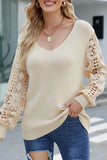 Lutaotie Casual Solid Hollowed Out V Neck Sweaters(5 Colors)