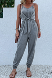 Lutaotie Casual Solid Patchwork Spaghetti Strap Harlan Jumpsuits