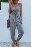 Lutaotie Casual Solid Patchwork Spaghetti Strap Harlan Jumpsuits