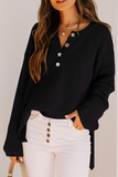 Lutaotie Casual Solid Buckle V Neck Sweaters(4 colors)