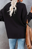 Lutaotie Casual Solid Buckle V Neck Sweaters(4 colors)