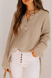 Lutaotie Casual Solid Buckle V Neck Sweaters(4 colors)