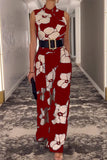 Lutaotie Fashion Casual Print Printing Half A Turtleneck Regular Jumpsuits