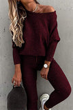 Lutaotie Fashion Casual Solid Patchwork Long Sleeve Two Pieces(7 colors)