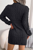 Lutaotie Fashion Casual Solid Patchwork O Neck Long Sleeve Dresses