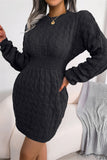 Lutaotie Fashion Casual Solid Patchwork O Neck Long Sleeve Dresses