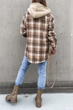 lutaotie Fashion Casual Plaid Contrast Turndown Collar Outerwear