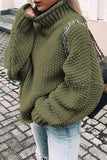 Lutaotie Fashion Casual Solid Patchwork Turtleneck Sweaters(14 Colors)