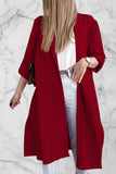 lutaotie Fashion Elegant Solid Slit Turndown Collar Outerwear(6 Colors)