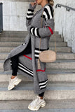 lutaotie Casual Striped Print Outerwear