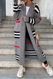 lutaotie Casual Striped Print Outerwear