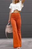 Lutaotie Sexy Casual Street Solid Pocket Boot Cut Mid Waist Wide Leg Patchwork Bottoms(4 Colors)