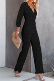 Lutaotie Embroidery Lace V Neck Regular Jumpsuits