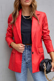 lutaotie Street Patchwork Solid Color Turndown Collar Outerwear